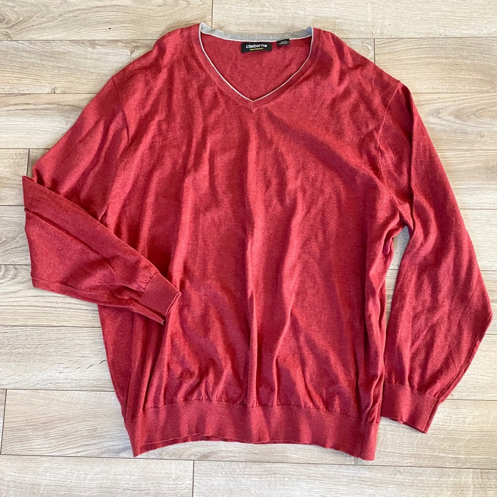 Claiborne Performance Light V-Neck Sweater